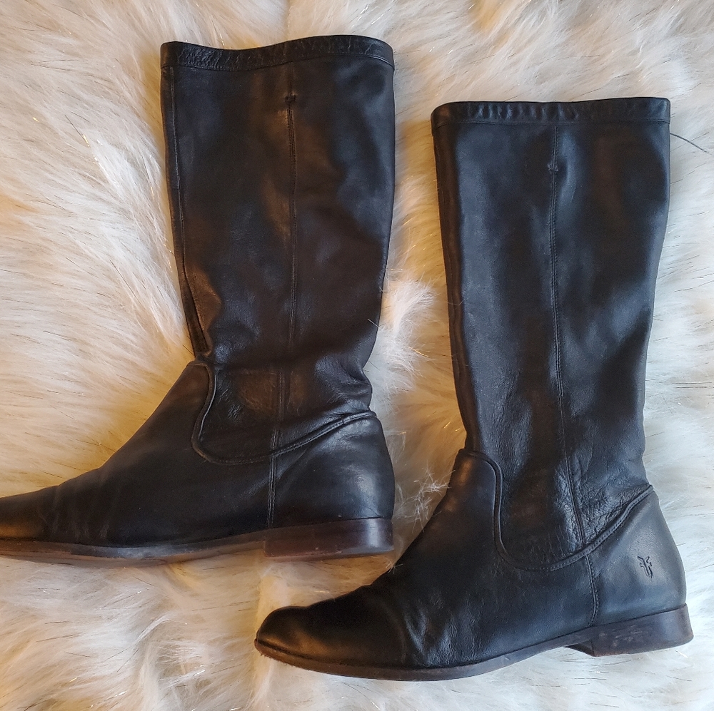 FRYE Cindy Slouch Leather Boots Size 11